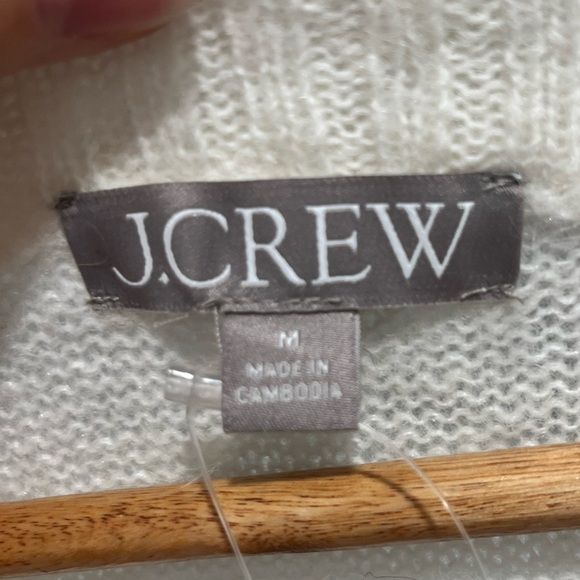 NEW J. Crew High Rib Pullover Sweater In Ivory Alpaca Wool Blend CG797 $118 M - Picture 9 of 11